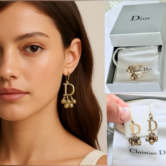 EUC ✨DIOR DANGLE EARRINGS - Picture 1 of 8
